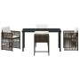 Conjunto de Comedor de Jardín 5 pcs Marrón ratán sintético