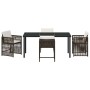 Conjunto de Comedor de Jardín 5 pcs Marrón ratán sintético