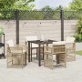 Conjunto de Comedor de Jardín 5 pcs Beige ratán sintético