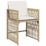 Conjunto de Comedor de Jardín 5 pcs Beige ratán sintético