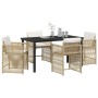 Conjunto de Comedor de Jardín 5 pcs Beige ratán sintético