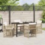 Conjunto de Comedor de Jardín 5 pcs Beige ratán sintético