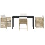Conjunto de Comedor de Jardín 5 pcs Beige ratán sintético