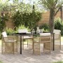 Conjunto de Comedor de Jardín 5 pcs Beige ratán sintético