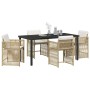 Conjunto de Comedor de Jardín 5 pcs Beige ratán sintético