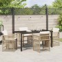 Conjunto de Comedor de Jardín 5 pcs Beige ratán sintético