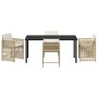 Conjunto de Comedor de Jardín 5 pcs Beige ratán sintético