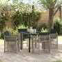 Conjunto de Comedor de Jardín 5 pcs Gris Claro ratán sintético