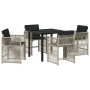 Conjunto de Comedor de Jardín 5 pcs Gris Claro ratán sintético
