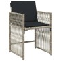 Conjunto de Comedor de Jardín 5 pcs Gris Claro ratán sintético