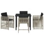 Conjunto de Comedor de Jardín 5 pcs Gris Claro ratán sintético