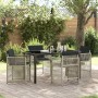 Conjunto de Comedor de Jardín 5 pcs Gris Claro ratán sintético
