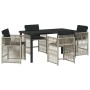 Conjunto de Comedor de Jardín 5 pcs Gris Claro ratán sintético