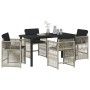Conjunto de Comedor de Jardín 5 pcs Gris Claro ratán sintético