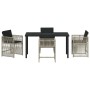 Conjunto de Comedor de Jardín 5 pcs Gris Claro ratán sintético
