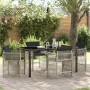 Conjunto de Comedor de Jardín 5 pcs Gris Claro ratán sintético