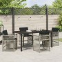 Conjunto de Comedor de Jardín 5 pcs Gris Claro ratán sintético