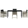 Conjunto de Comedor de Jardín 5 pcs Gris Claro ratán sintético