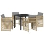 Conjunto de Comedor de Jardín 5 pcs Beige ratán sintético