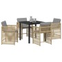 Conjunto de Comedor de Jardín 5 pcs Beige ratán sintético