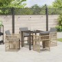 Conjunto de Comedor de Jardín 5 pcs Beige ratán sintético