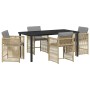 Conjunto de Comedor de Jardín 5 pcs Beige ratán sintético