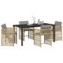 Conjunto de Comedor de Jardín 5 pcs Beige ratán sintético