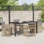 Conjunto de Comedor de Jardín 5 pcs Beige ratán sintético