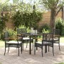 Conjunto de Comedor de Jardín 5 pcs Negro ratán sintético