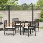 Conjunto de Comedor de Jardín 5 pcs Negro ratán sintético