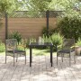 Conjunto de Comedor de Jardín 3 pcs Gris ratán sintético