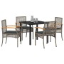 Conjunto de Comedor de Jardín 5 pcs Gris ratán sintético