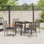 Conjunto de Comedor de Jardín 5 pcs Gris ratán sintético