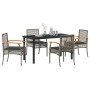 Conjunto de Comedor de Jardín 5 pcs Gris ratán sintético