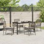 Conjunto de Comedor de Jardín 5 pcs Gris ratán sintético
