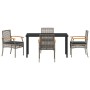 Conjunto de Comedor de Jardín 5 pcs Gris ratán sintético