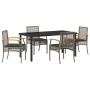 Conjunto de Comedor de Jardín 5 pcs Gris ratán sintético