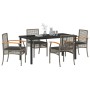 Conjunto de Comedor de Jardín 5 pcs Gris ratán sintético