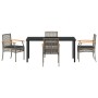 Conjunto de Comedor de Jardín 5 pcs Gris ratán sintético