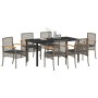 Conjunto de Comedor de Jardín 7 pcs Gris ratán sintético