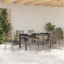 Conjunto de Comedor de Jardín 7 pcs Gris ratán sintético
