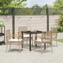 Conjunto de Comedor de Jardín 5 pcs Beige ratán sintético