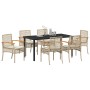 Conjunto de Comedor de Jardín 7 pcs Beige ratán sintético