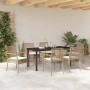 Conjunto de Comedor de Jardín 7 pcs Beige ratán sintético
