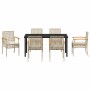 Conjunto de Comedor de Jardín 7 pcs Beige ratán sintético