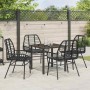 Conjunto de Comedor de Jardín 5 pcs Negro ratán sintético