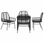 Conjunto de Comedor de Jardín 5 pcs Negro ratán sintético
