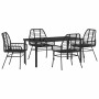 Conjunto de Comedor de Jardín 5 pcs Negro ratán sintético