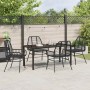 Conjunto de Comedor de Jardín 5 pcs Negro ratán sintético