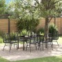 Conjunto de Comedor de Jardín 7 pcs Negro ratán sintético